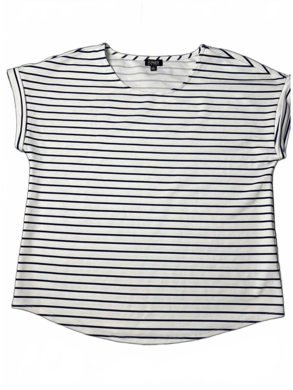 Jones New York Women's Striped Short Sleeve Top XL